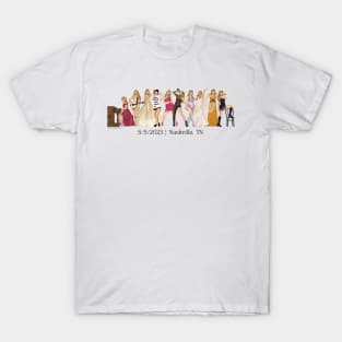 5/5 Nashville Iconic Outfits Eras Lineup T-Shirt